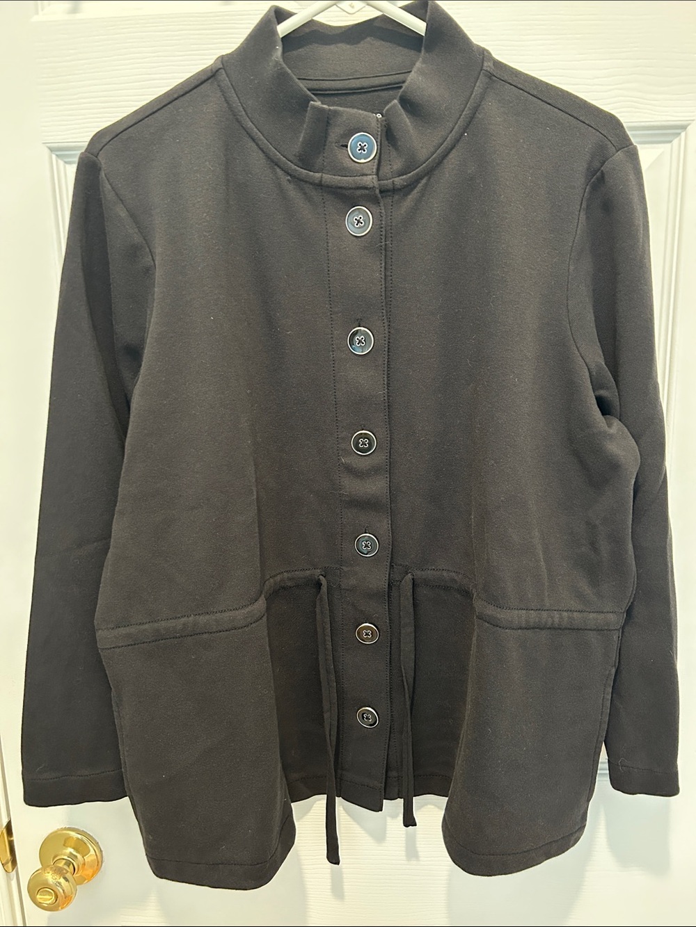 Liz Claiborne Black Button-Front Utility Jacket
